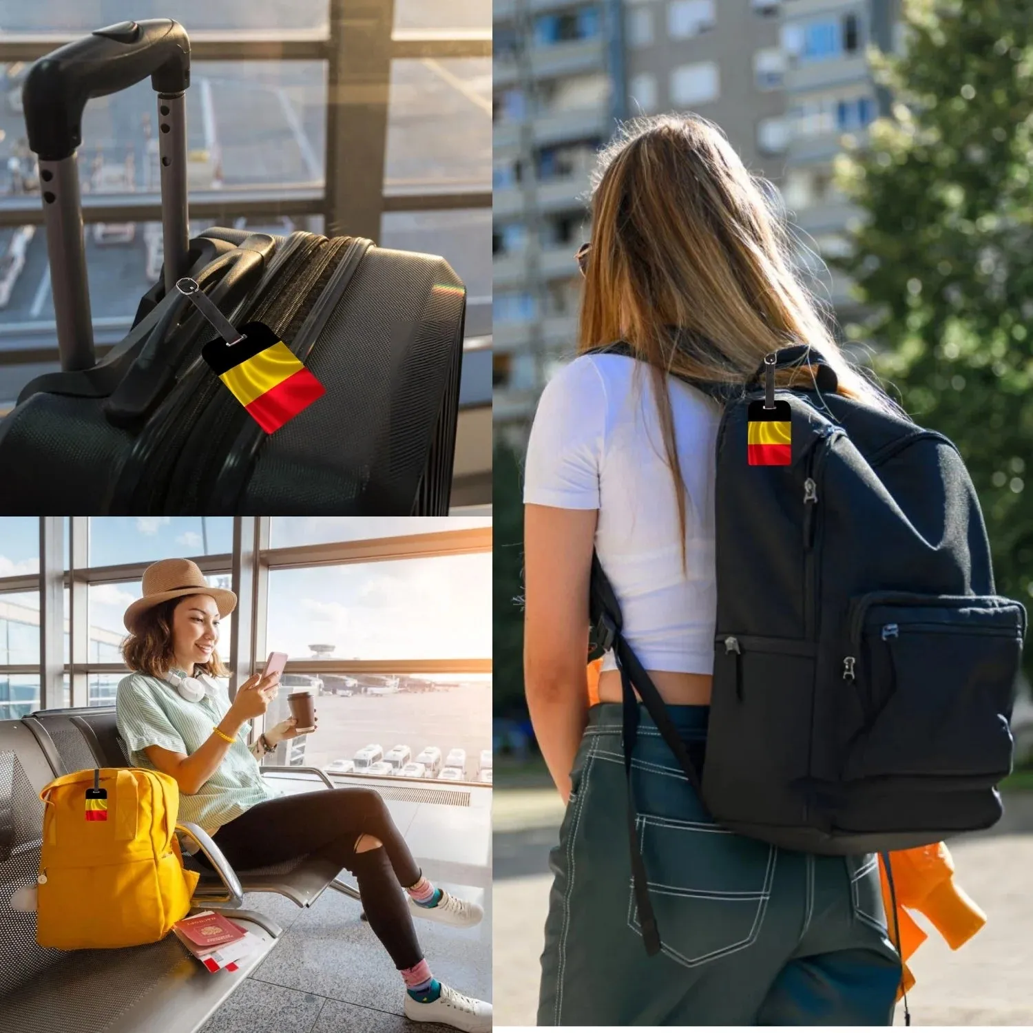 Smart Bag Security Tag - Belgium Flag [Pack 2]