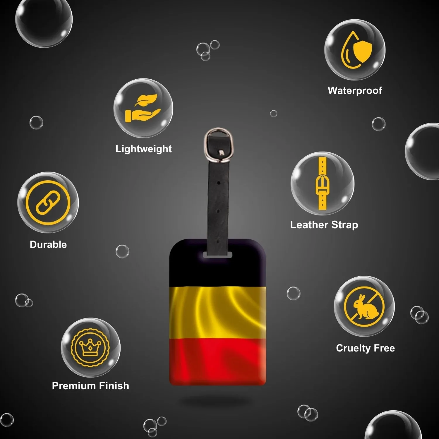 Smart Bag Security Tag - Belgium Flag [Pack 2]