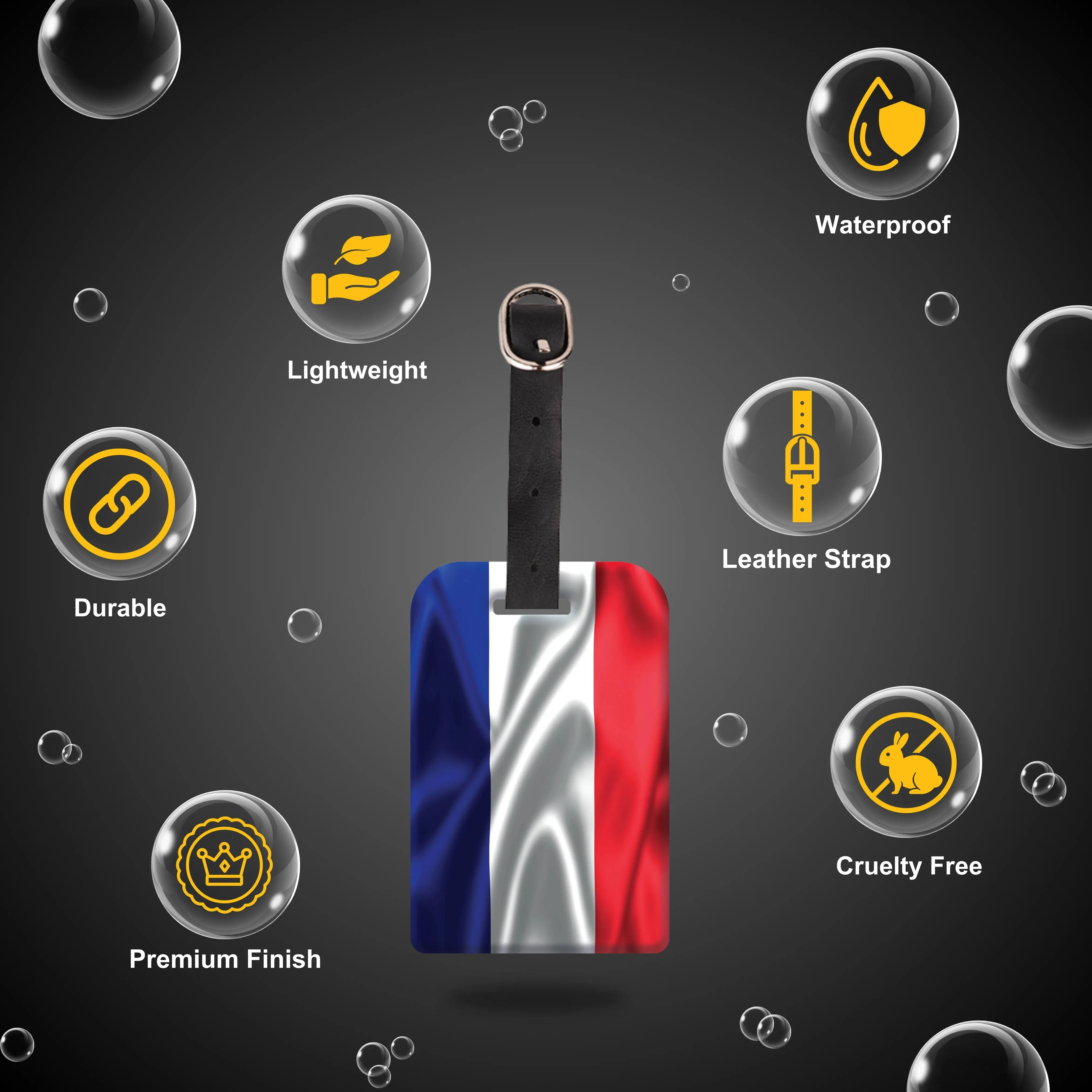 Smart Bag Security Tag - France Flag [Pack 2]
