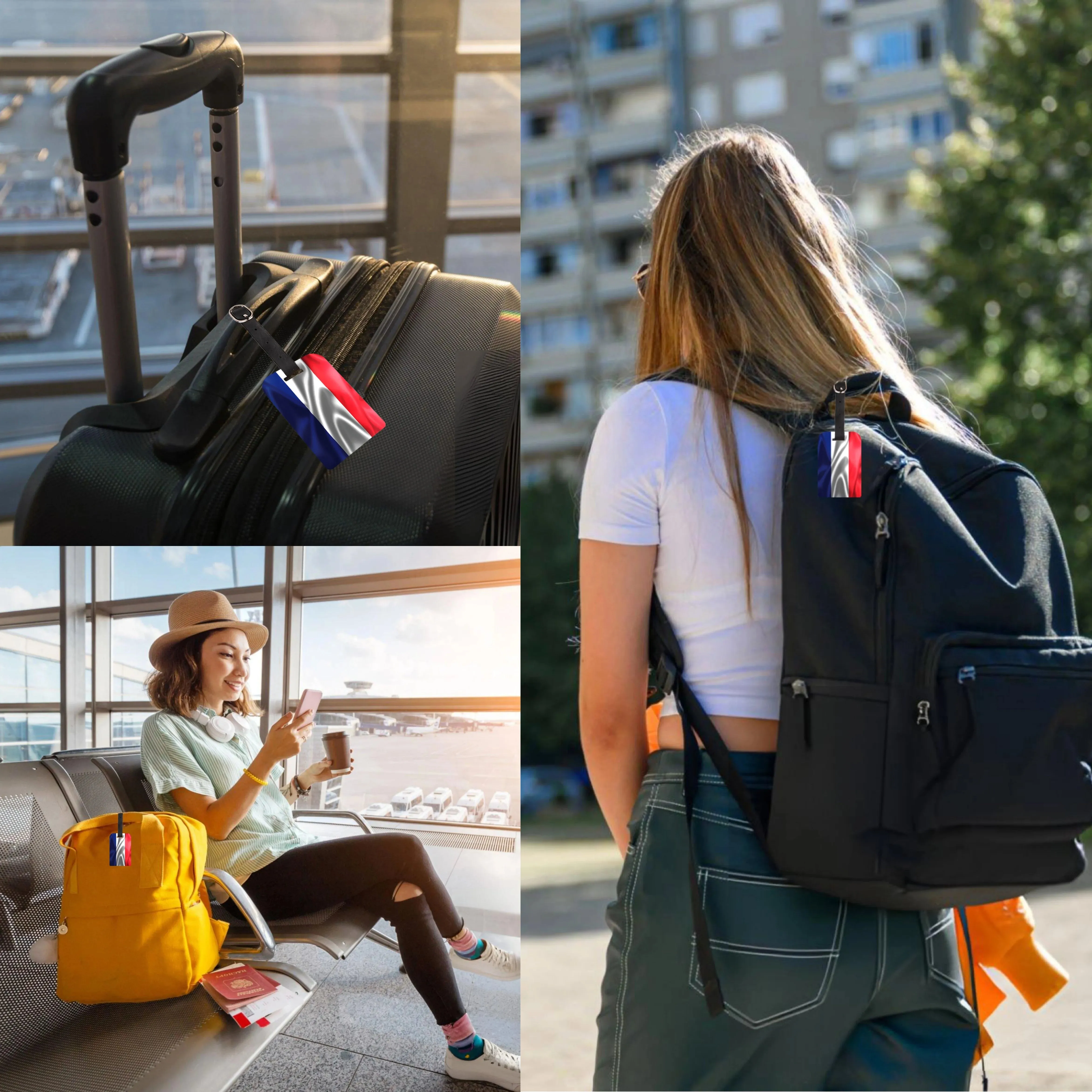 Smart Bag Security Tag - France Flag [Pack 2]