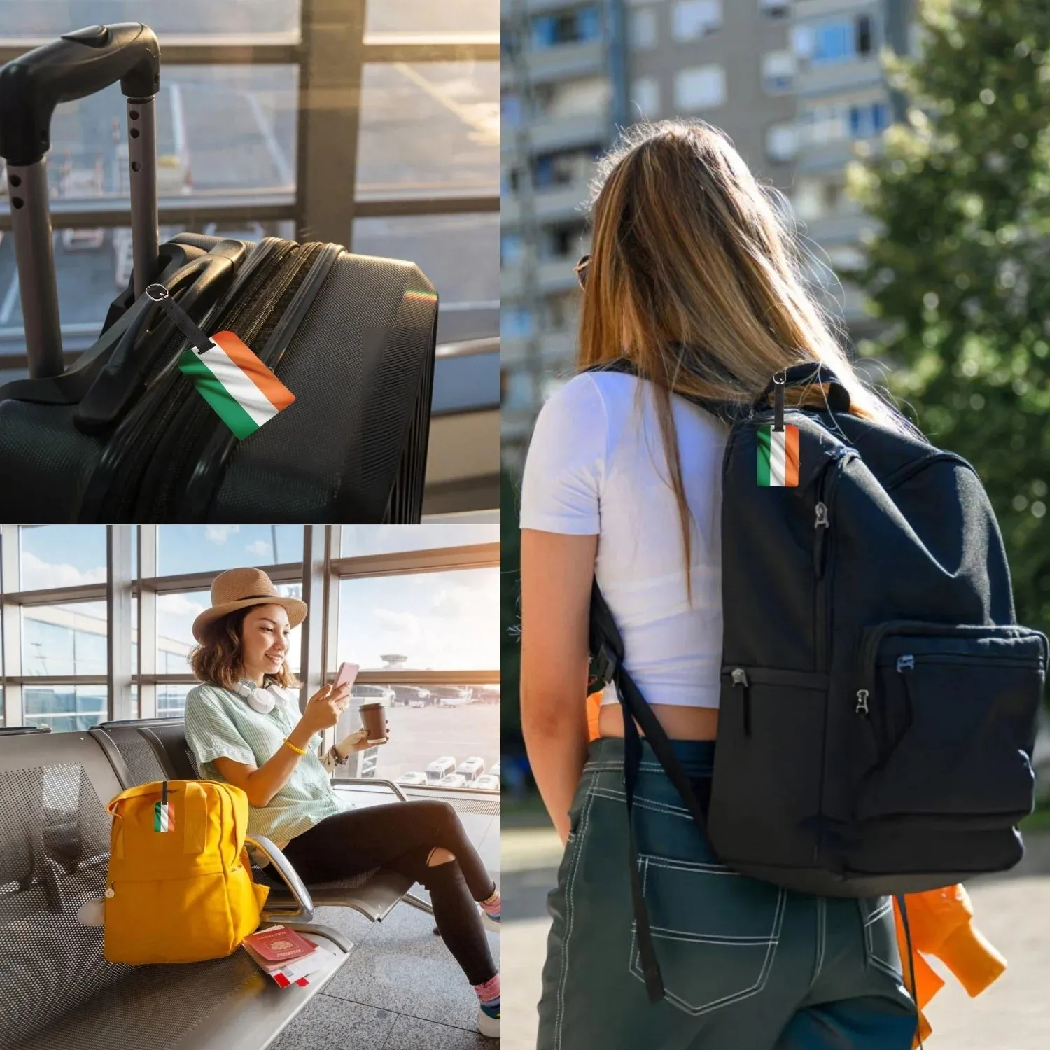 Smart Bag Security Tag - India flag colours [Pack 2]