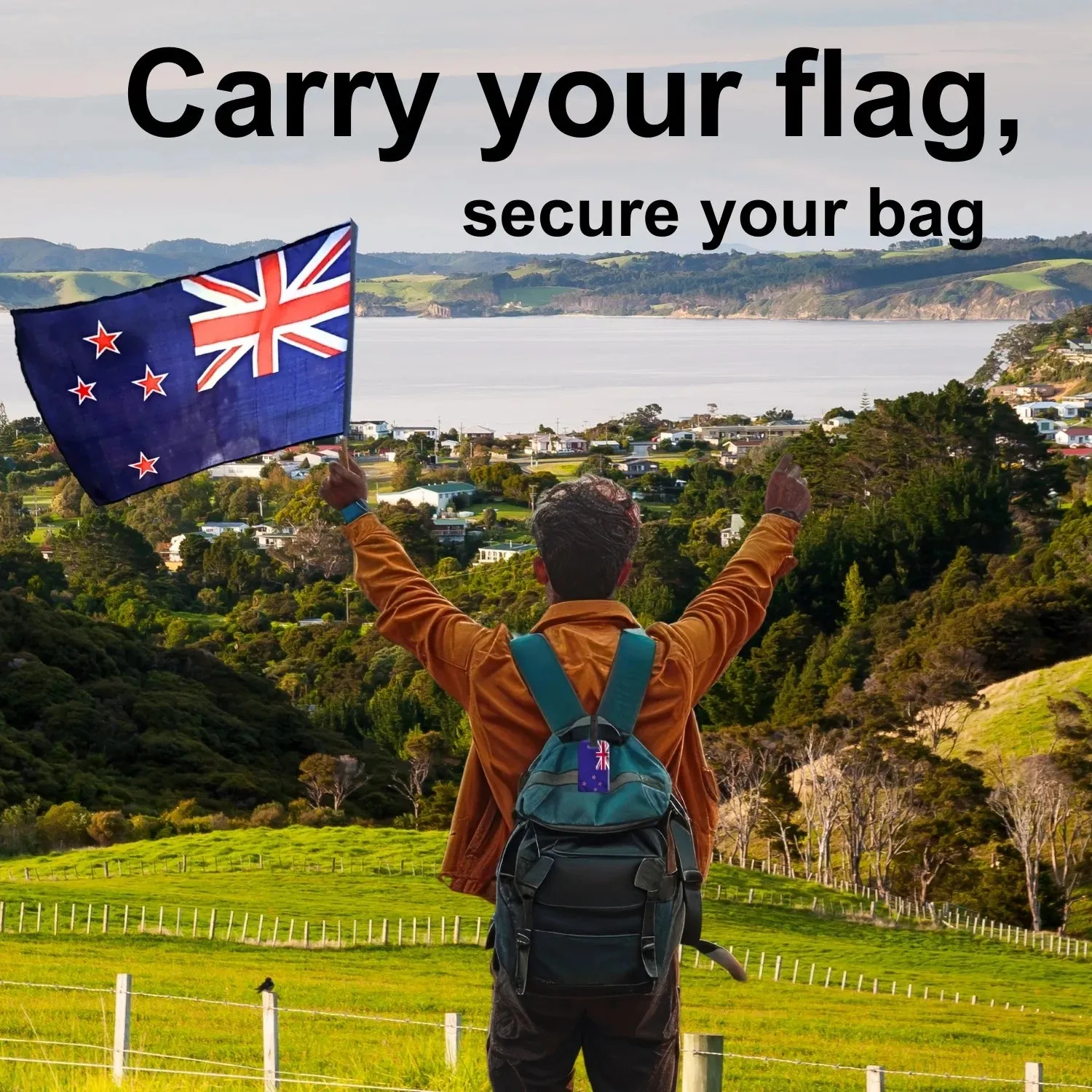 Smart Bag Security Tag - New Zealand Flag [Pack 2]