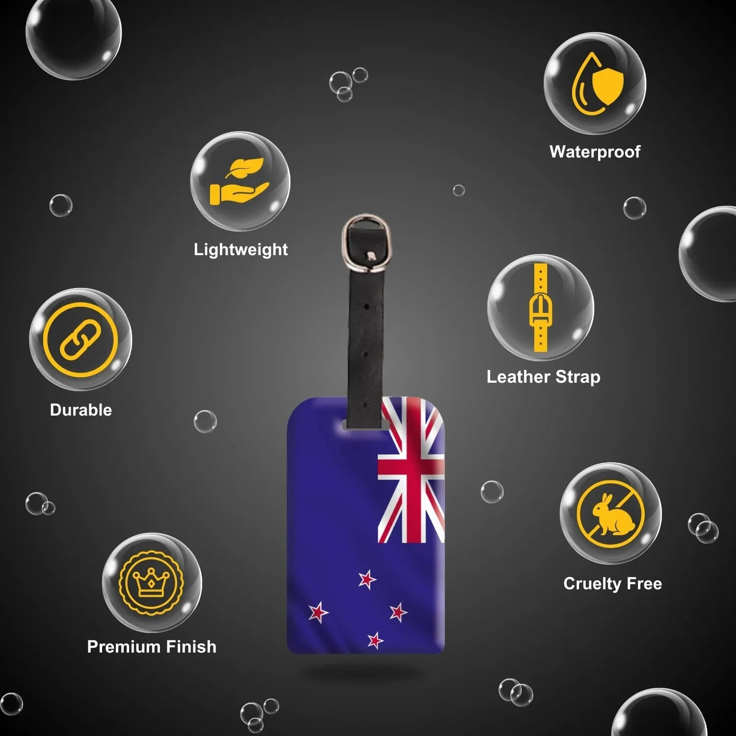 Smart Bag Security Tag - New Zealand Flag [Pack 2]