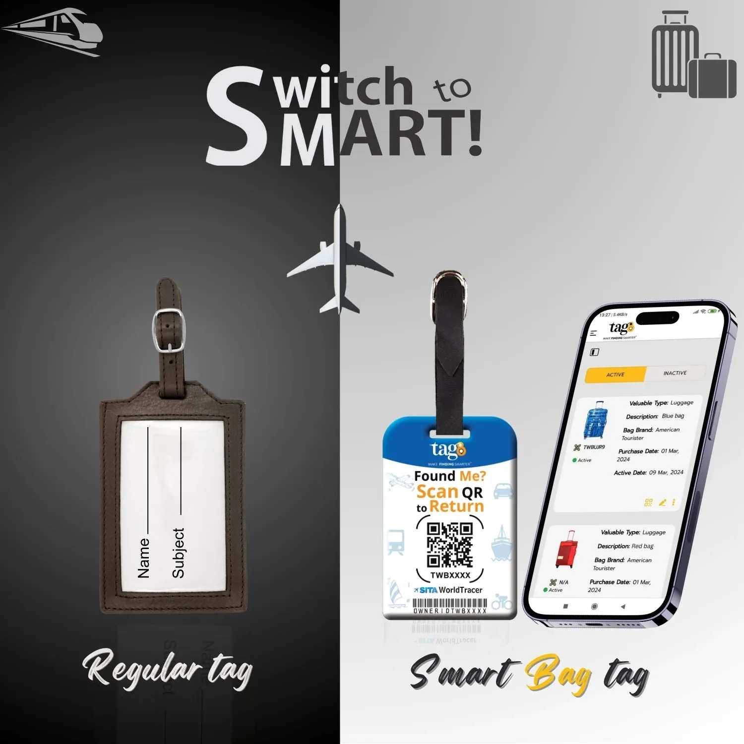 Smart Bag Security Tag - Scotland Flag [Pack 2]