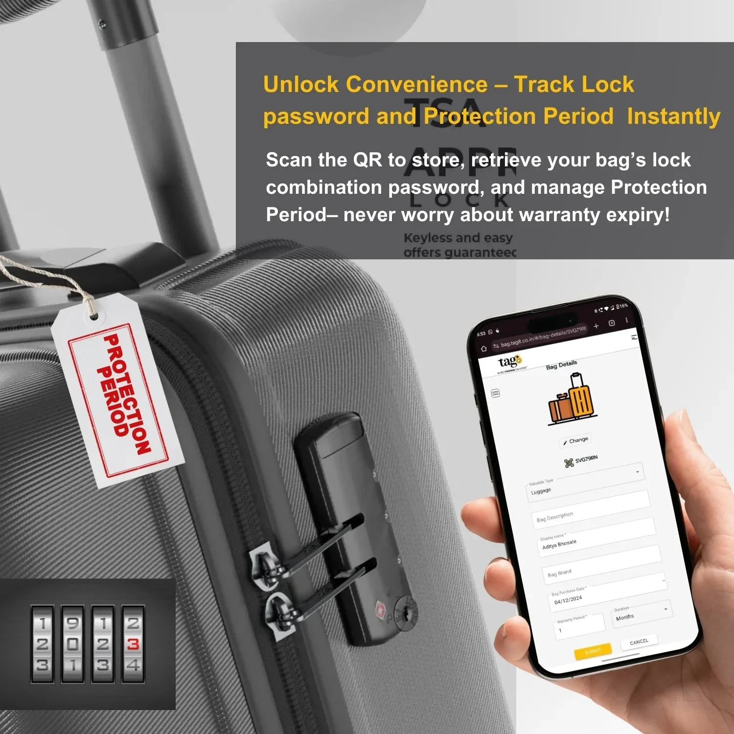 Smart Bag Security Tag - Swiss Flag [Pack 2]
