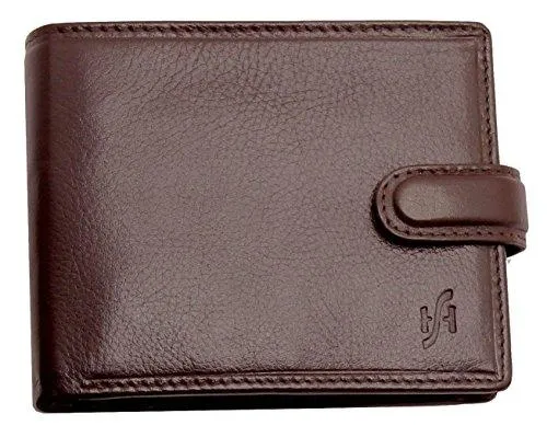 STARHIDE Mens RFID Blocking Genuine Leather Twin ID Card and Coin Pocket Wallet 1213