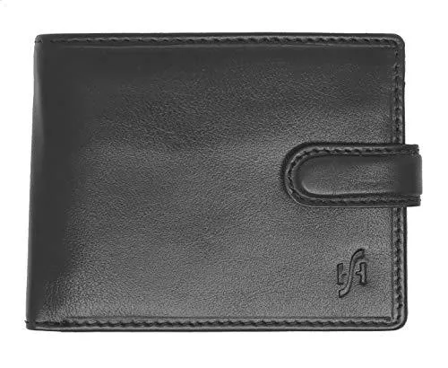 STARHIDE Mens RFID Blocking Genuine Leather Twin ID Card and Coin Pocket Wallet 1213