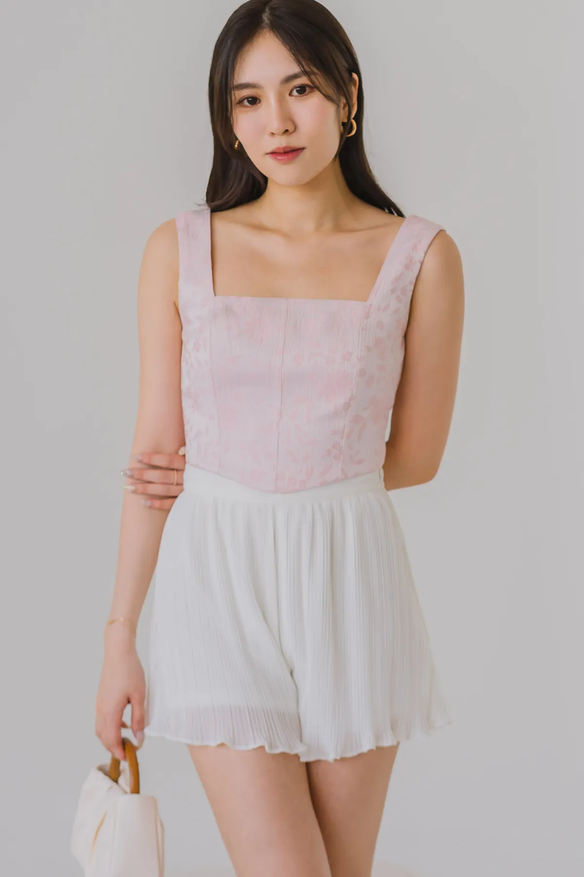Summer Breeze Pleat Shorts (White)