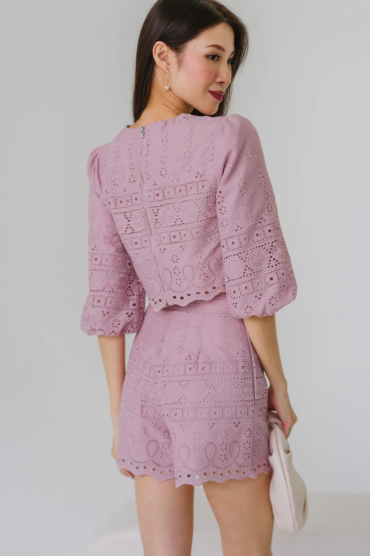Sunday Morning Crochet Shorts (Pale Pink)