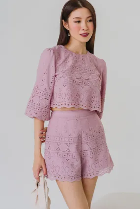 Sunday Morning Crochet Shorts (Pale Pink)