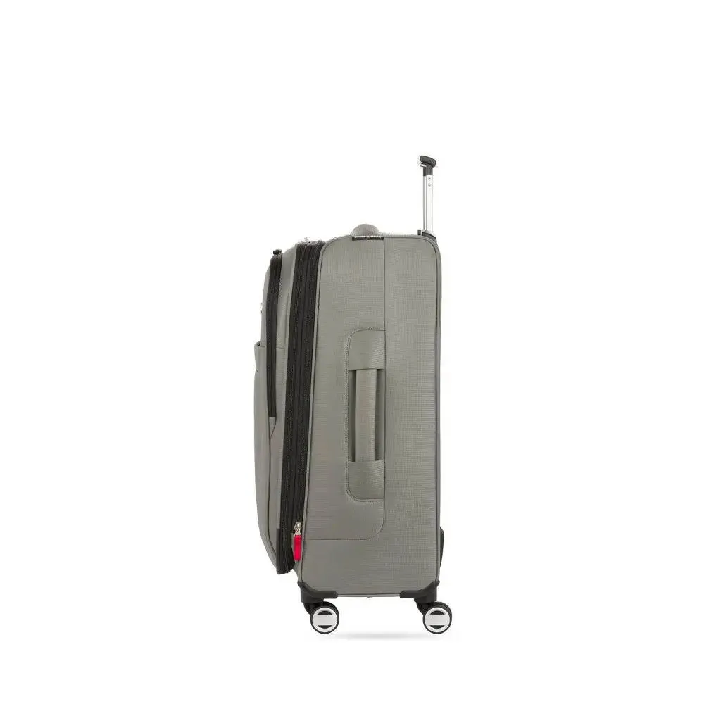 SWISSGEAR 24" Softside Medium Checked Suitcase Spinner Luggage, Gray