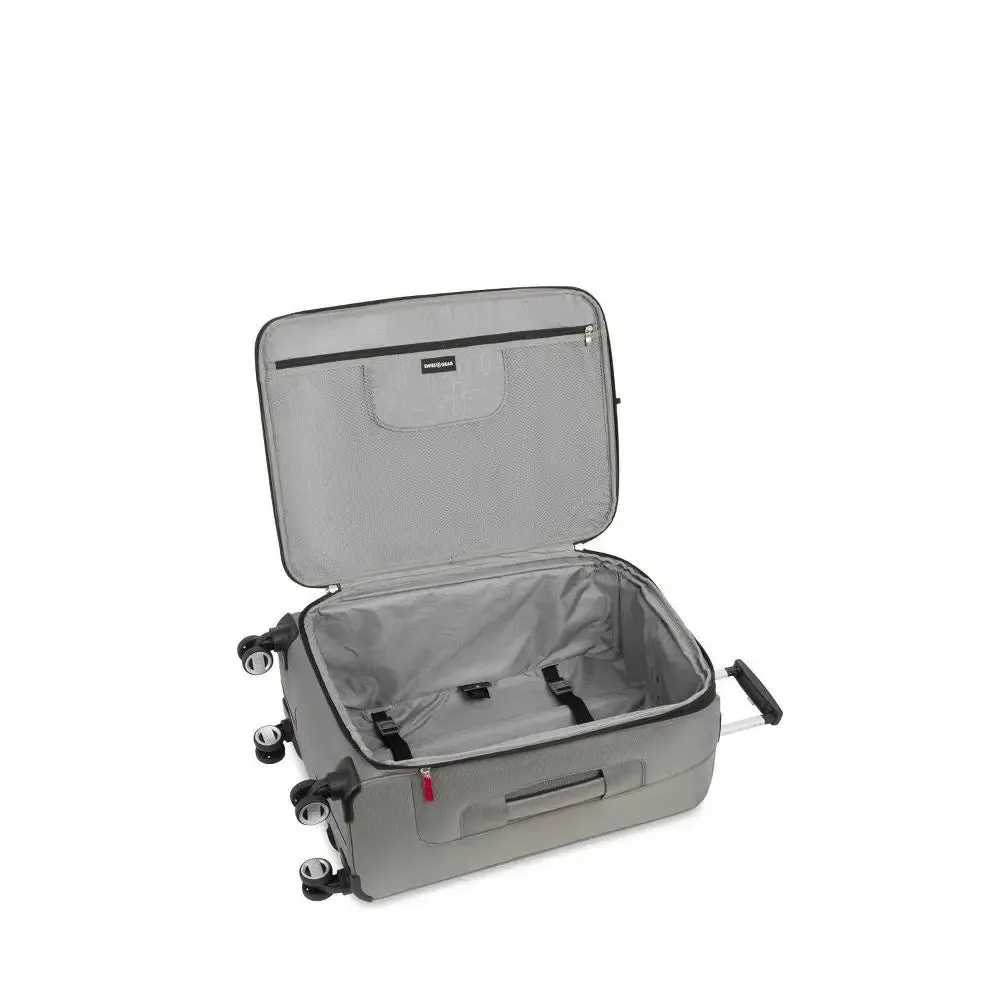 SWISSGEAR 24" Softside Medium Checked Suitcase Spinner Luggage, Gray
