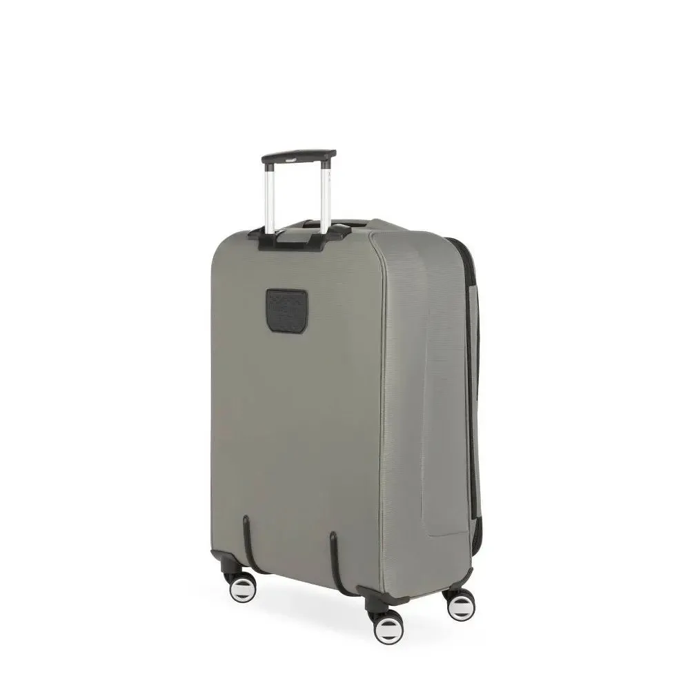 SWISSGEAR 24" Softside Medium Checked Suitcase Spinner Luggage, Gray