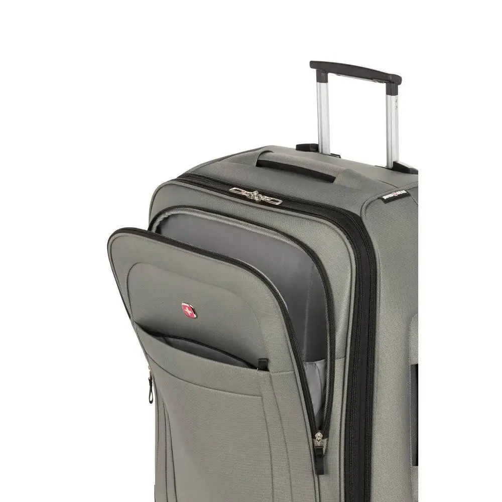 SWISSGEAR 24" Softside Medium Checked Suitcase Spinner Luggage, Gray