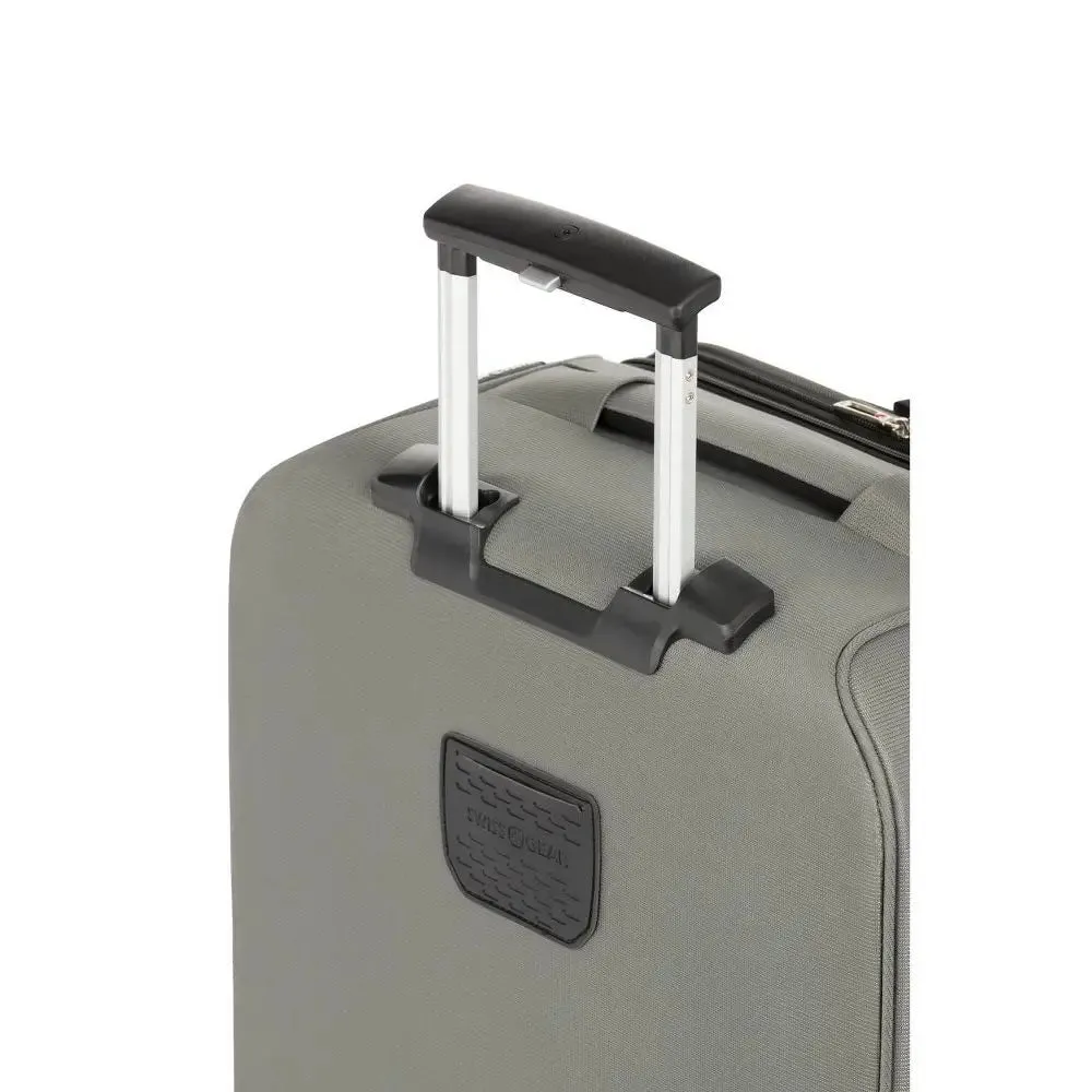 SWISSGEAR 24" Softside Medium Checked Suitcase Spinner Luggage, Gray