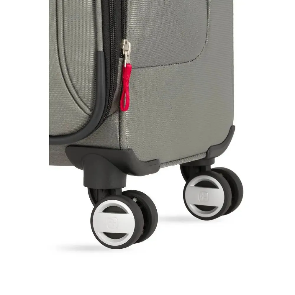 SWISSGEAR 24" Softside Medium Checked Suitcase Spinner Luggage, Gray