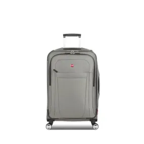 SWISSGEAR 24" Softside Medium Checked Suitcase Spinner Luggage, Gray