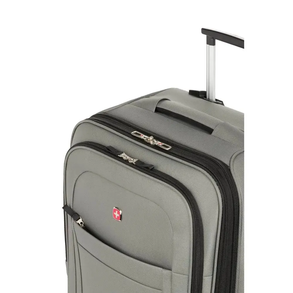 SWISSGEAR 24" Softside Medium Checked Suitcase Spinner Luggage, Gray