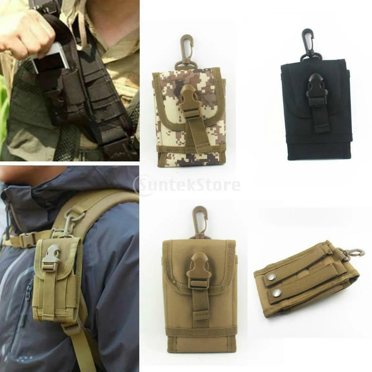 Tactical Molle Phone Holder Utility Water-resistant Phone Pouch to fit 6" Mobile