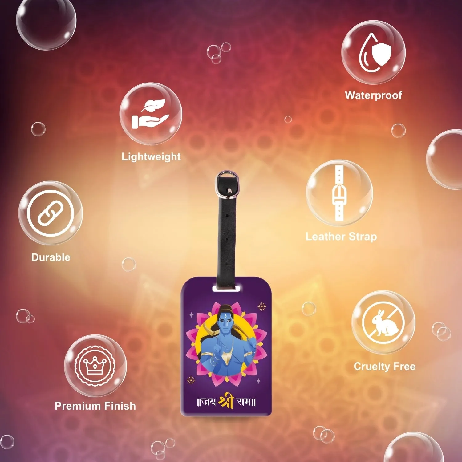 tag8 Ram Mandir Ayodhya Luggage Tag  (Purple tag)
