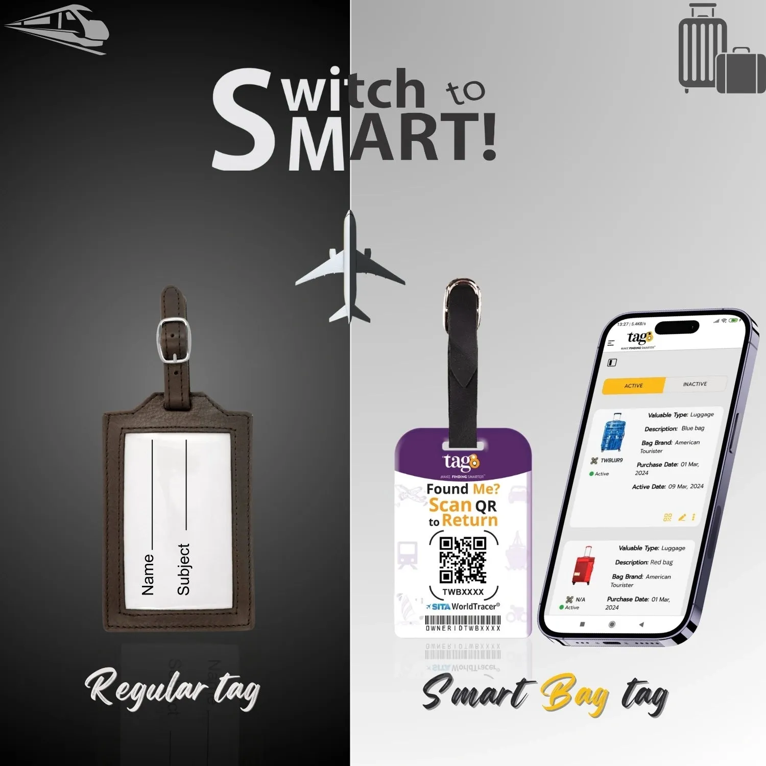 tag8 Ram Mandir Ayodhya Luggage Tag  (Purple tag)