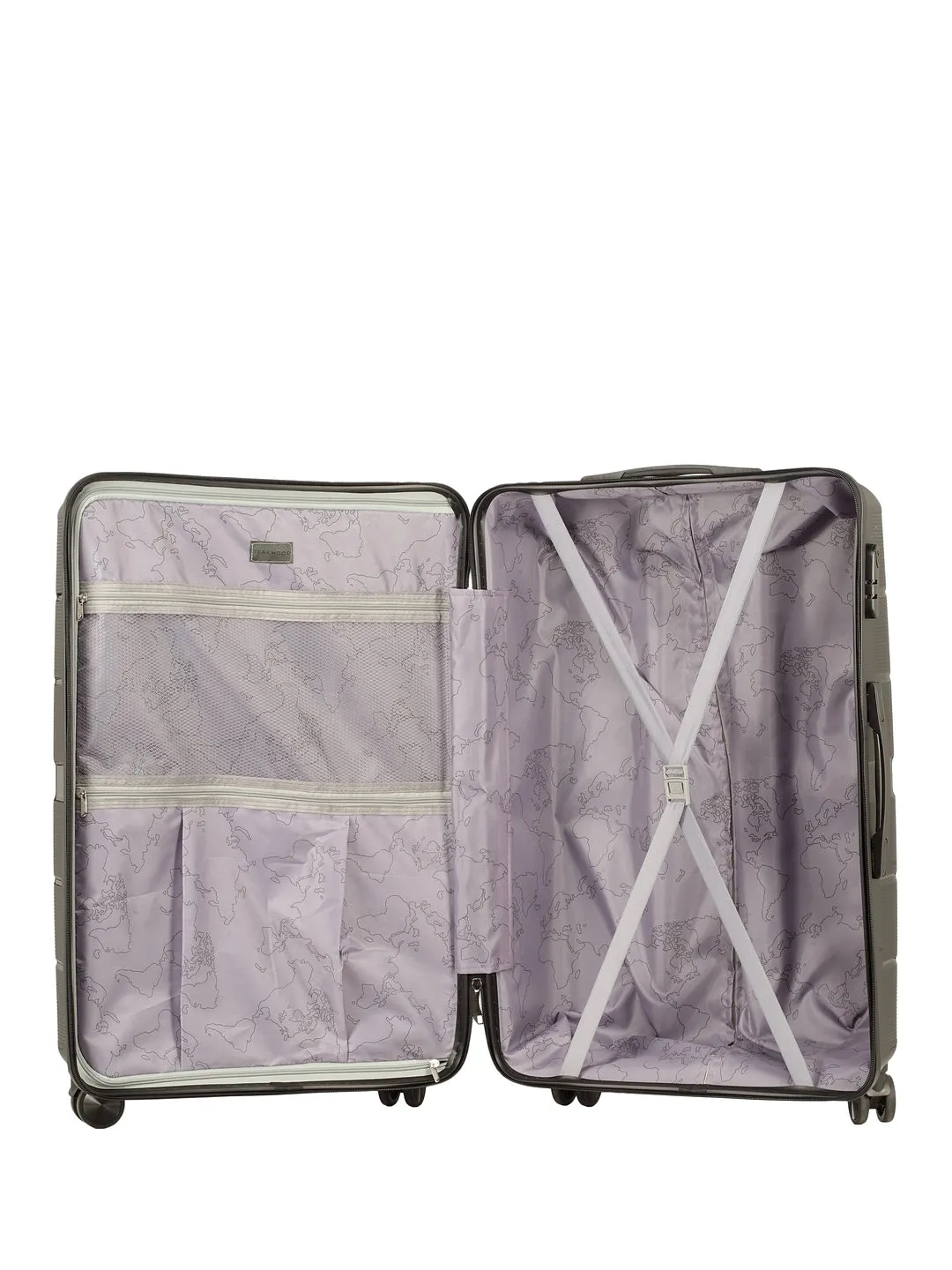 Teakwood Unisex Black Trolley Bag - SET OF THREE