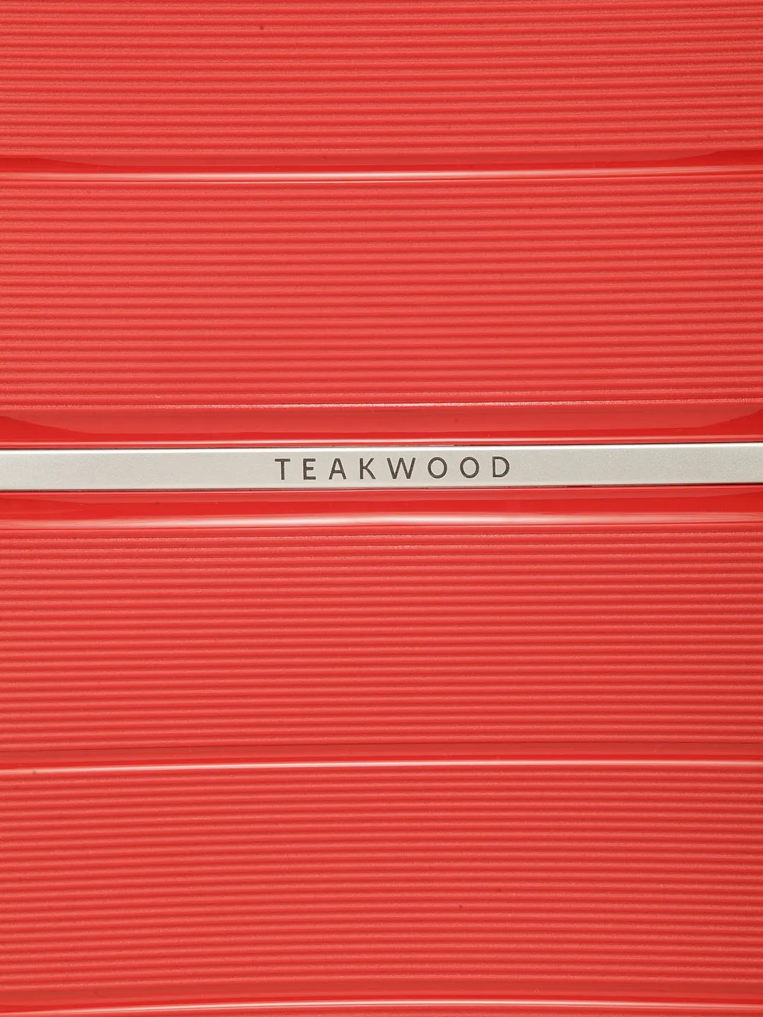 Teakwood Unisex Red Trolley Bag - Set Of Three