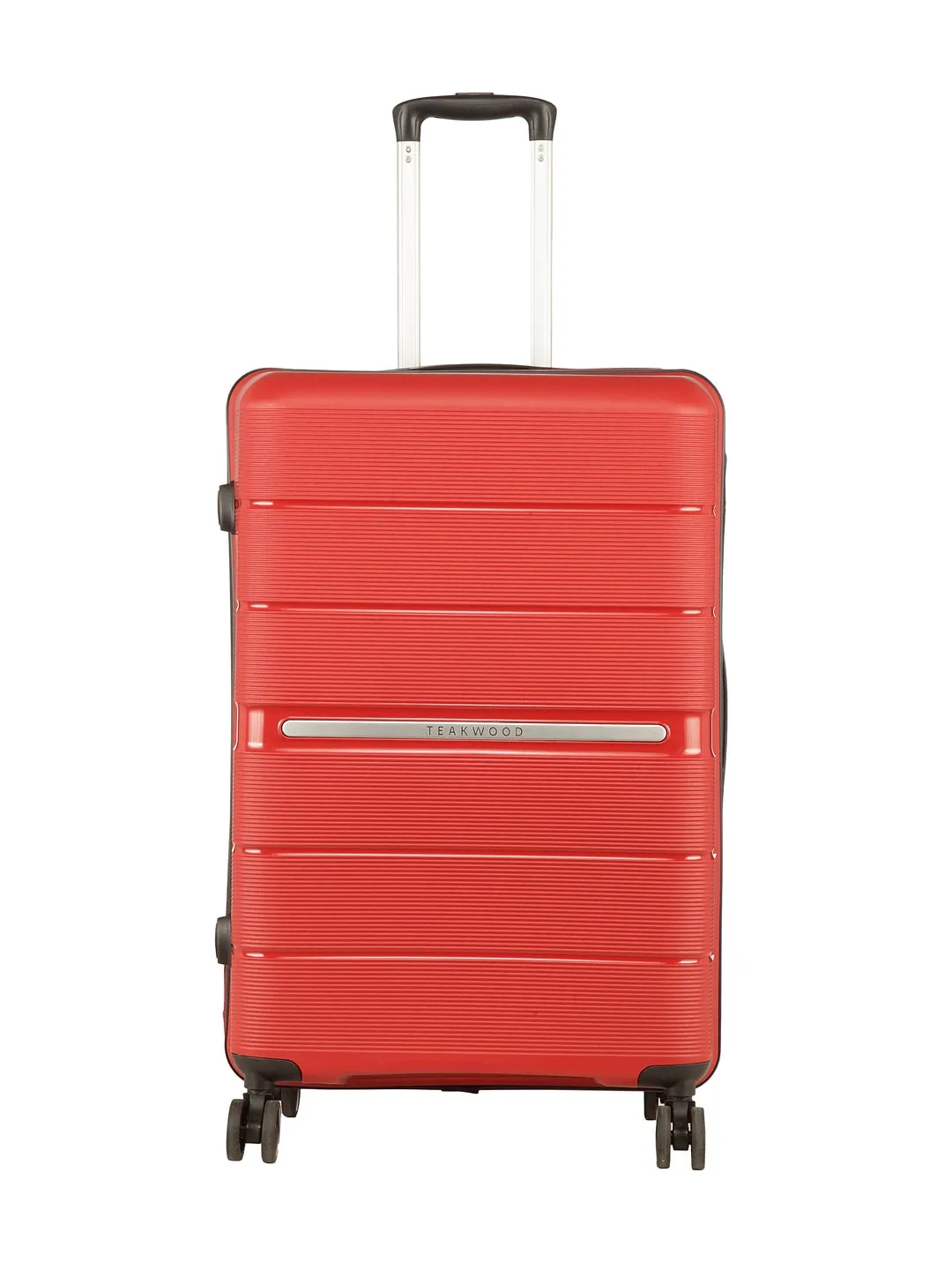 Teakwood Unisex Red Trolley Bag - Set Of Three