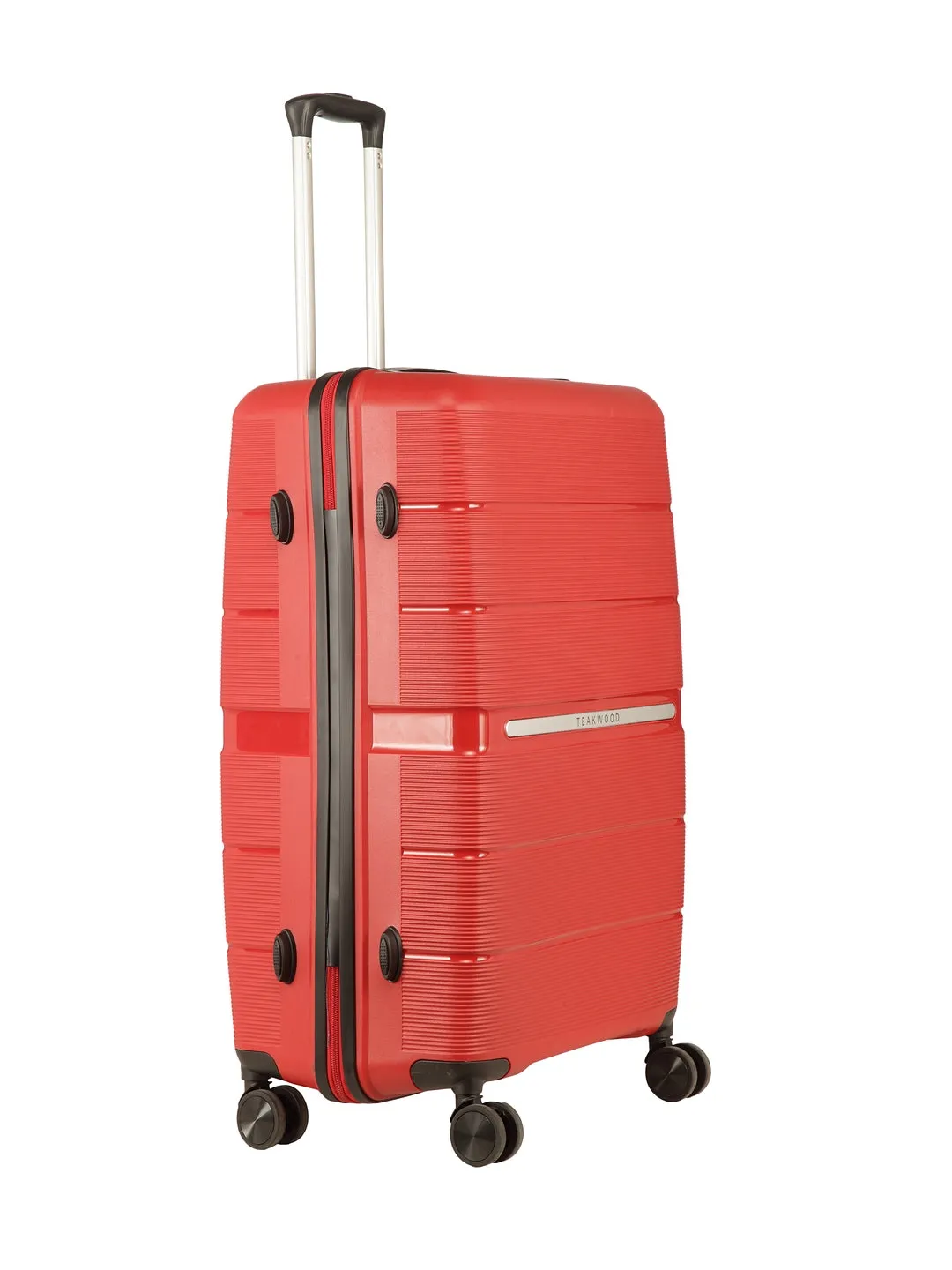 Teakwood Unisex Red Trolley Bag - Set Of Three