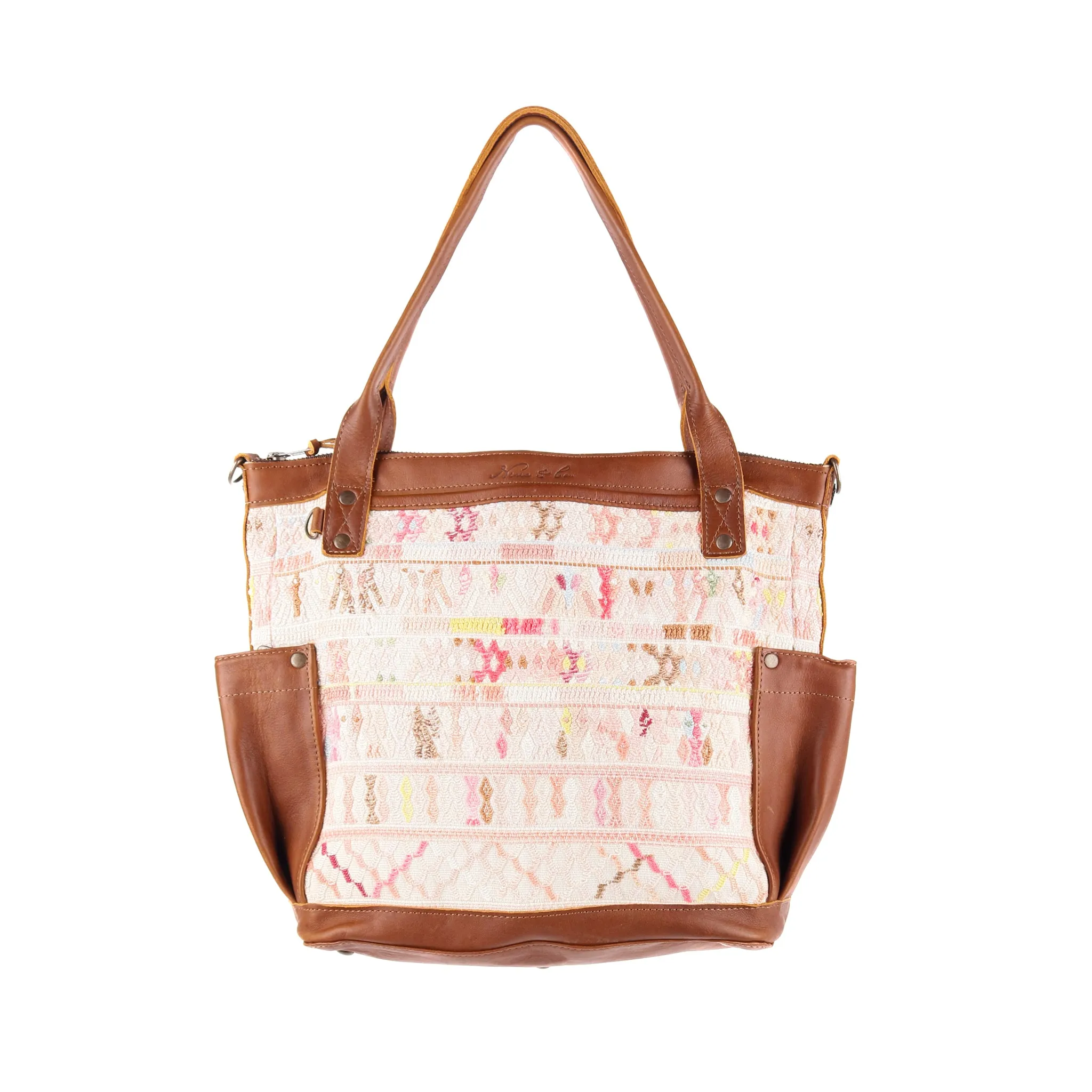 THE MEDIUM PERFECT BAG - OOAK HUIPIL - CAFE - NO. 12736