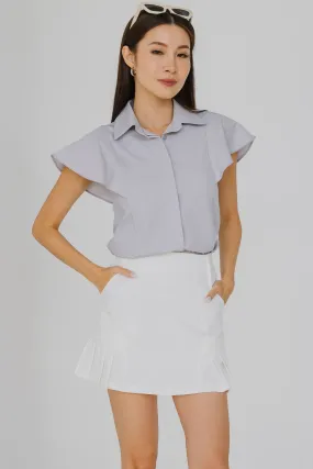 The One Flutter Sleeve Top (Periwinkle)