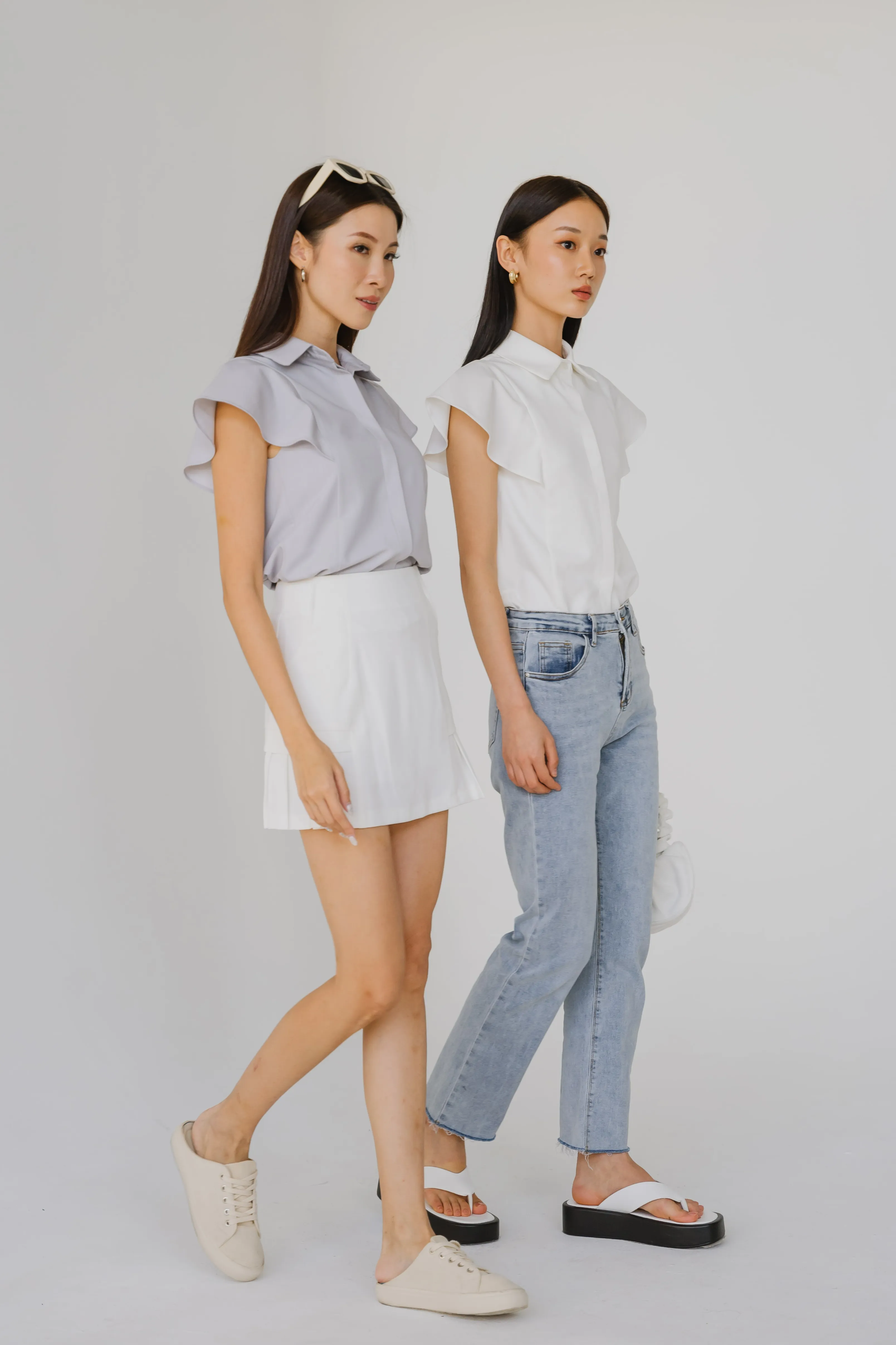The One Flutter Sleeve Top (Periwinkle)