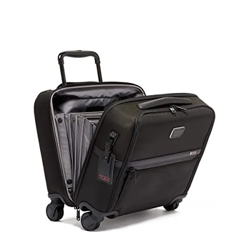 Tumi Men's Alpha Compact 4 Wheel Briefcase, Black