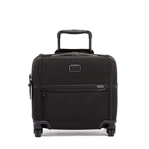 Tumi Men's Alpha Compact 4 Wheel Briefcase, Black
