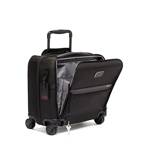 Tumi Men's Alpha Compact 4 Wheel Briefcase, Black