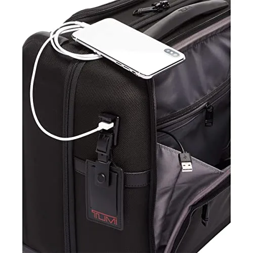 Tumi Men's Alpha Compact 4 Wheel Briefcase, Black