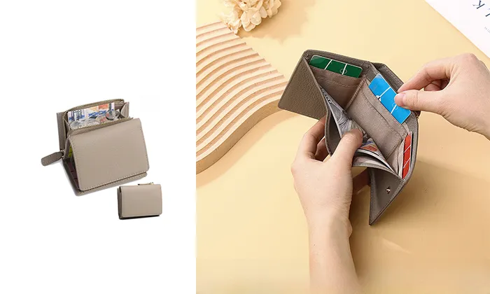 Women's Short Japanese Style Wallet with Zipper