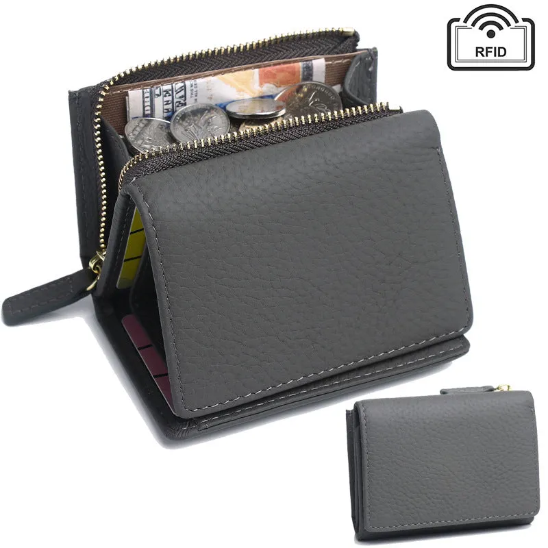Women's Short Japanese Style Wallet with Zipper